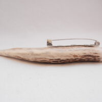 Scottish Red Deer Antler Kilt Pin: Burr Wych Elm Sapwood