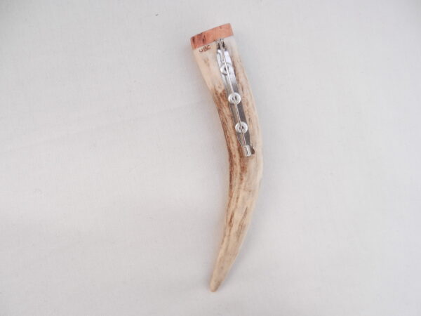 Scottish Red Deer Antler Kilt Pin: Burr Wych Elm Sapwood
