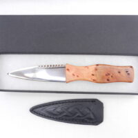 Burr Wych Elm Sgian Dubh with Sweet Chestnut, Scottish gift, Wedding gift
