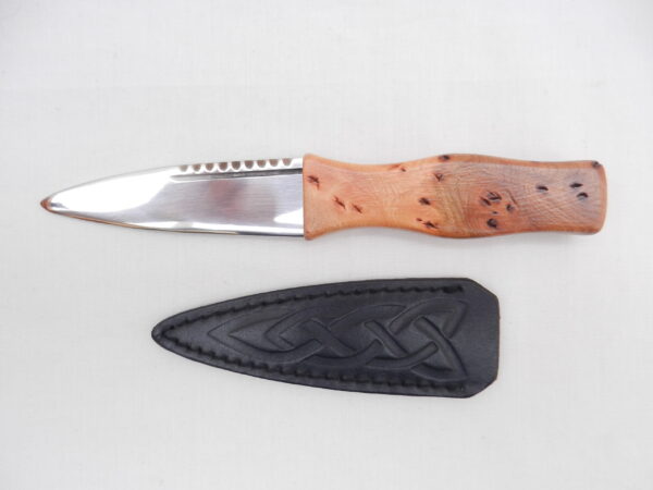 Burr Wych Elm Sgian Dubh with Sweet Chestnut, Scottish gift, Wedding gift