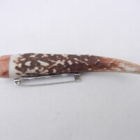 Red Deer Antler Kilt Pin: Scottish Burr Elm sapwood Gift