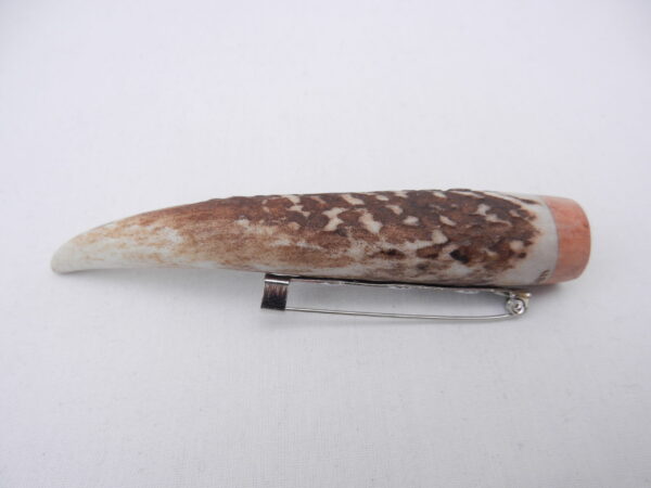 Red Deer Antler Kilt Pin: Scottish Burr Elm sapwood Gift