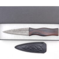Macassar Ebony and African Blackwood Damascus Steel Sgian Dubh- sharpened, Scottish gift, Scottish, wedding gift, groom gift, mens gift