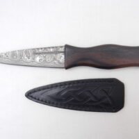 Macassar Ebony and African Blackwood Damascus Steel Sgian Dubh- sharpened, Scottish gift, Scottish, wedding gift, groom gift, mens gift