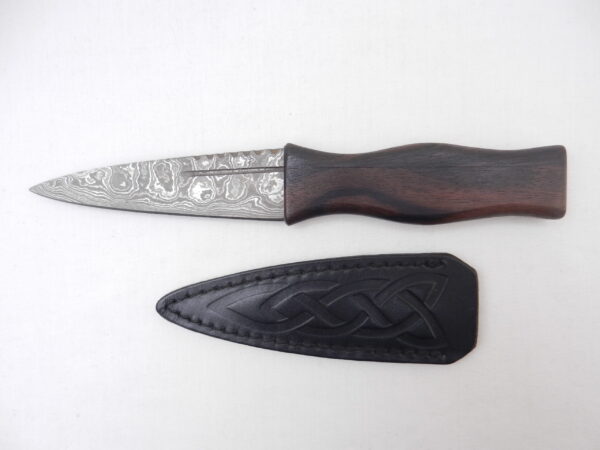 Macassar Ebony and African Blackwood Damascus Steel Sgian Dubh- sharpened, Scottish gift, Scottish, wedding gift, groom gift, mens gift