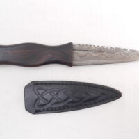 Macassar Ebony and African Blackwood Damascus Steel Sgian Dubh- sharpened, Scottish gift, Scottish, wedding gift, groom gift, mens gift