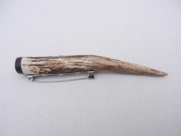 DSCN3985 Scottish Red Deer Antler Kilt Pin with Surinese Snakewood