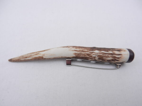 DSCN3986 Scottish Red Deer Antler Kilt Pin with Surinese Snakewood