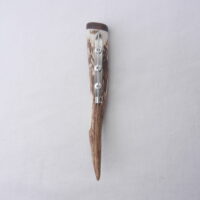 DSCN3987 Scottish Red Deer Antler Kilt Pin with Surinese Snakewood
