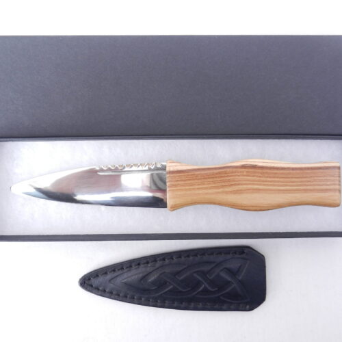 Sgian Dubh in Scottish Laburnum with African Blackwood, Scottish knife, kilt knife