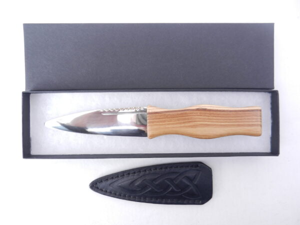 DSCN3995 Sgian Dubh in Scottish Laburnum with African Blackwood, Scottish knife, kilt knife