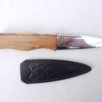 DSCN3997 Sgian Dubh in Scottish Laburnum with African Blackwood, Scottish knife, kilt knife