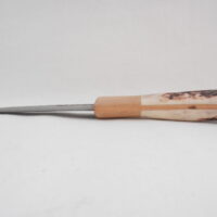 DSCN4077 Natural Red Deer Antler and Walnut Damascus Sgian Dubh, Scottish knife, kilt knife, Scottish gift