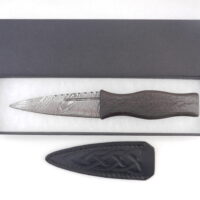 DSCN4123 Scottish Bog Oak and Oak Damascus Sgian Dubh, Scottish knife, Kilt knife, Scottish gift