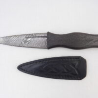 DSCN4124 Scottish Bog Oak and Oak Damascus Sgian Dubh, Scottish knife, Kilt knife, Scottish gift