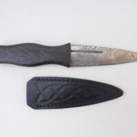 DSCN4125 Scottish Bog Oak and Oak Damascus Sgian Dubh, Scottish knife, Kilt knife, Scottish gift