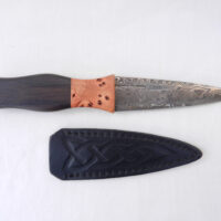 il_fullxfull.3655133824_34ms Damascus Steel Sgian Dubh in African Blackwood and Burr Wych Elm Sapwood, Scottish gift, wedding gift, groom gift, mens gift
