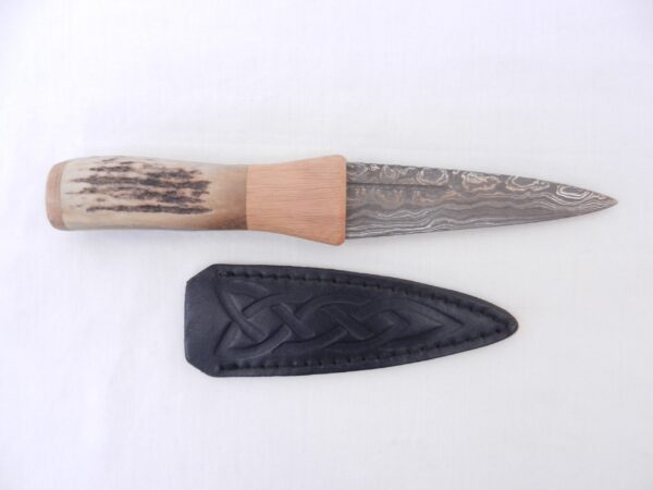 il_fullxfull.4356034376_ah5z New Damascus Steel Sgian Dubh in Red Deer Stag Antler and Scottish Walnut, Scottish gift, antler gift, wedding gift, groom gift, mens gift