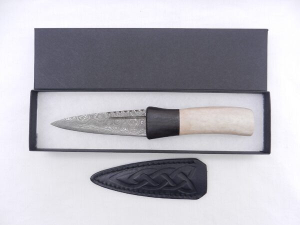 il_fullxfull.5918128678_9a4q Damascus Steel Sgian Dubh in Red Deer Stag Antler and African Blackwood, Scottish gift, antler gift, wedding gift, groom gift, mens gift
