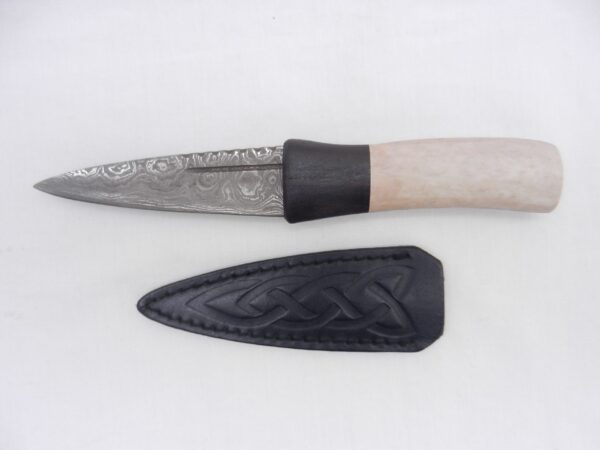 il_fullxfull.5966215183_rdws Damascus Steel Sgian Dubh in Red Deer Stag Antler and African Blackwood, Scottish gift, antler gift, wedding gift, groom gift, mens gift