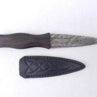 Macassar Ebony and African Blackwood Damascus Steel Sgian Dubh- sharpened, Scottish gift, Scottish, wedding gift, groom gift, mens gift