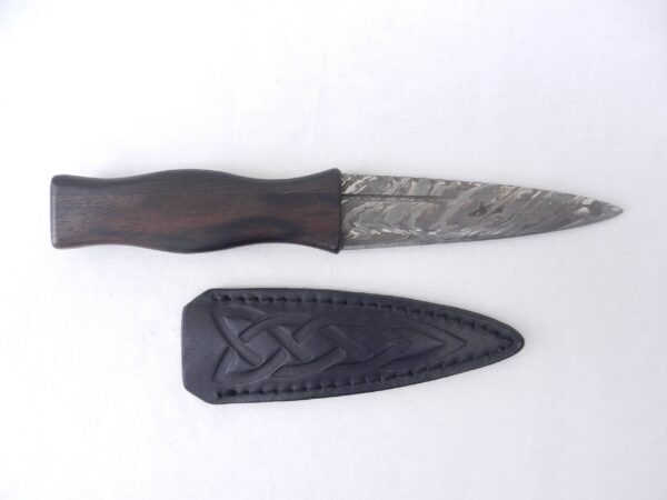 Macassar Ebony and African Blackwood Damascus Steel Sgian Dubh- sharpened, Scottish gift, Scottish, wedding gift, groom gift, mens gift