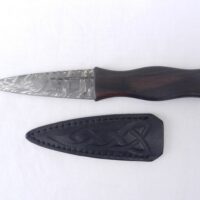 Macassar Ebony and African Blackwood Damascus Steel Sgian Dubh- sharpened, Scottish gift, Scottish, wedding gift, groom gift, mens gift