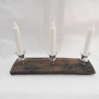il_fullxfull.6448773235_t7v8 Oak Whisky Cask Stave Candle Holder: Triple Candle Gift