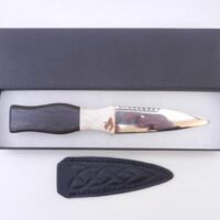 African Blackwood Sgian Dubh: Red Deer Antler Kilt Knife, Scottish Gift