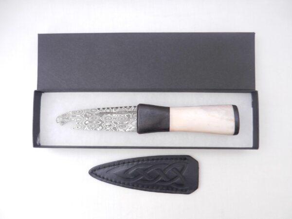 il_fullxfull.6532593434_axvn Damascus Steel Sgian Brew in Red Deer Stag Antler and African Blackwood, Scottish gift, antler gift, wedding gift, groom gift, mens gift