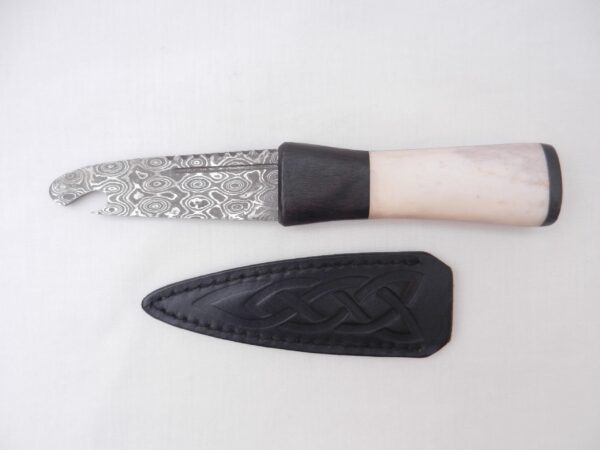 il_fullxfull.6580712057_23e1 Damascus Steel Sgian Brew in Red Deer Stag Antler and African Blackwood, Scottish gift, antler gift, wedding gift, groom gift, mens gift