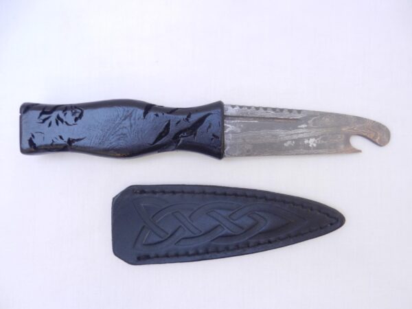 il_fullxfull.6618118249_88op Damascus Steel Sgian Brew Bottle Opener - Black Burr Scottish Gift