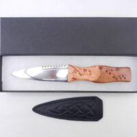 Burr Wych Elm Sgian Dubh: Scottish Highland Dress Knife