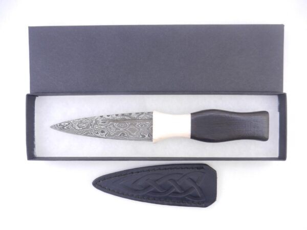 il_fullxfull.6779039356_2584 Damascus Steel Sgian Dubh: African Blackwood & Red Deer Antler Kilt Knife