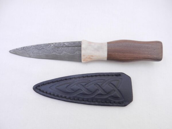 il_fullxfull.6827055893_d64w Damascus Steel Sgian Dubh in Scottish WalnutRed Deer Stag Antler and Laburnum, antler gift, wedding gift, groom gift, mens gift