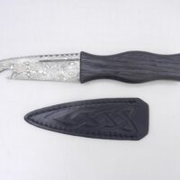 il_fullxfull.6903047910_tttz Damascus Steel Sgian Brew Bottle Opener: Scottish Bog Oak & Oak Handle
