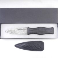 il_fullxfull.6951018187_fwjc Damascus Steel Sgian Brew Bottle Opener: Scottish Bog Oak & Oak Handle