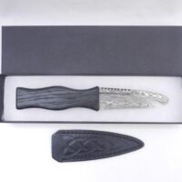 il_fullxfull.6951022637_rd3e Damascus Steel Sgian Brew Bottle Opener: Scottish Bog Oak & Oak Handle