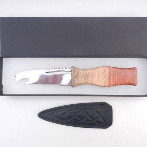 African Bubinga Sgian Brew: Scottish Kilt Knife with Leather Sheath