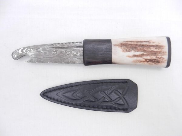 il_fullxfull.6981475434_rykb Damascus Steel Natural Sgian Brew in Red Deer Stag Antler and African Blackwood, Scottish gift, antler gift, wedding gift, groom gift