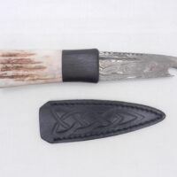 il_fullxfull.6981476166_b69h Damascus Steel Natural Sgian Brew in Red Deer Stag Antler and African Blackwood, Scottish gift, antler gift, wedding gift, groom gift