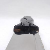 Scottish Sgian Dubh: Black Burr Wych Elm Knife with Leather Sheath