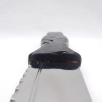 Scottish Sgian Dubh: Black Burr Wych Elm Knife with Leather Sheath