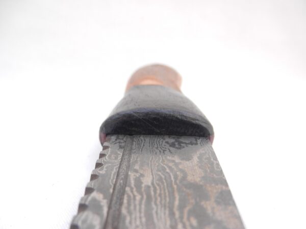 Natural Blackthorn Damascus Sgian Brew with local Bog Oak and Brazilian Purpleheart centre