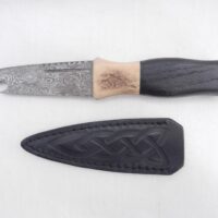 il_fullxfull.7019221023_i5gd Scottish Bog Oak and Natural Antler Damascus Steel Sgian Brew, Bottle opener, Scottish gift, Scottish, wedding gift, groom gift, mens gift