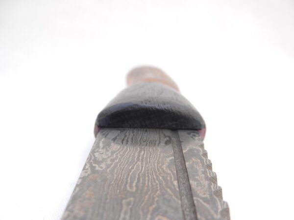 Natural Blackthorn Damascus Sgian Brew with local Bog Oak and Brazilian Purpleheart centre