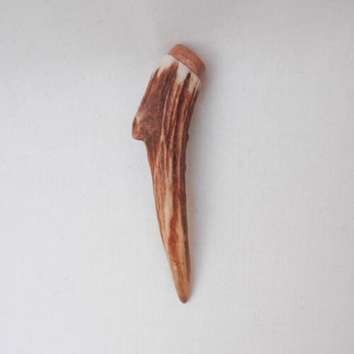 Scottish Roe Deer Antler Kilt Pin - Burr Wych Elm - Handmade
