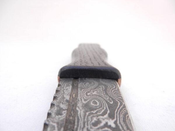 Damascus Steel Sgian Dubh in Scottish Bog Oak & Oak