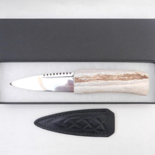 Natural Sgian Dubh: Red Deer Antler Scottish Kilt Knife