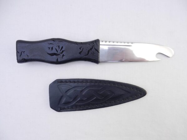 il_fullxfull.7392051455_nvrk Sgian Brew "Black Burr": Scottish Kilt Knife, Burr Wych Elm Handle